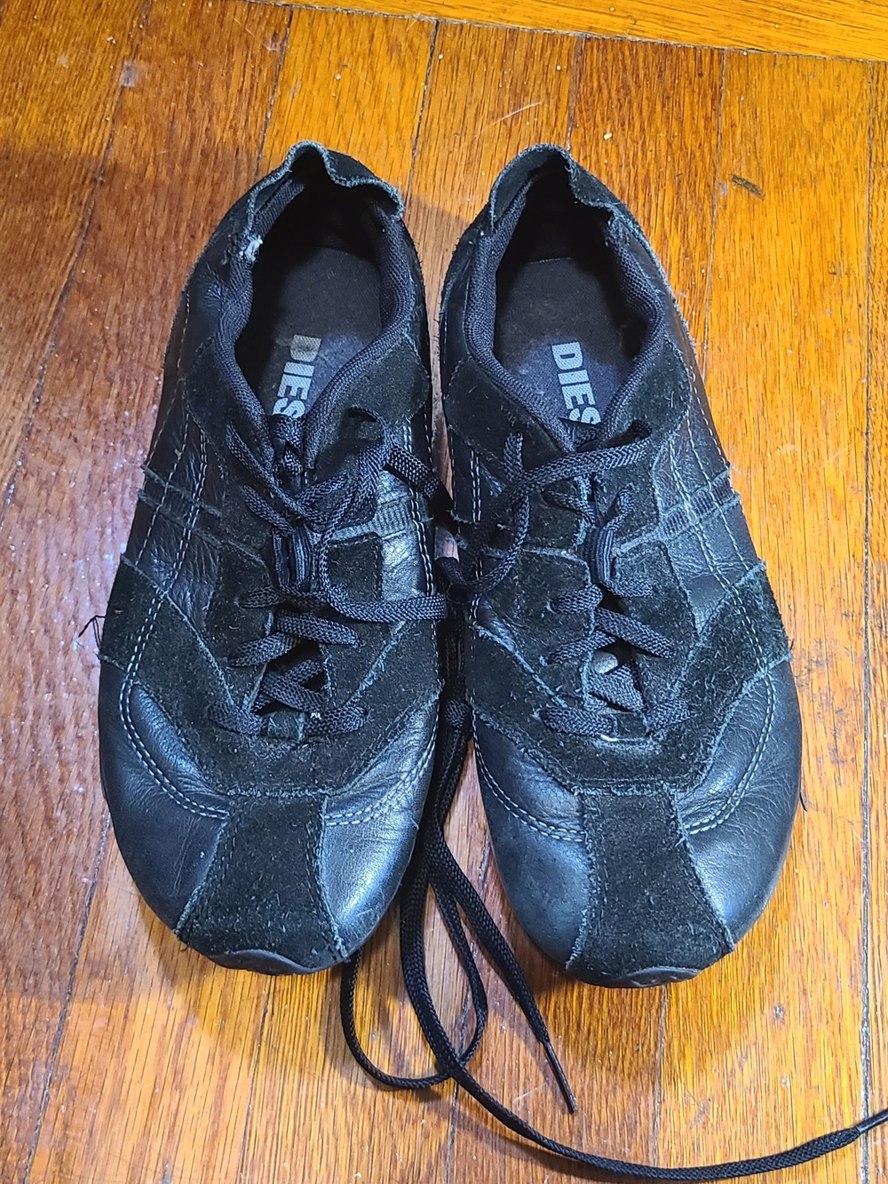 Diesel Black Low-Profile Lace-Up Sneakers